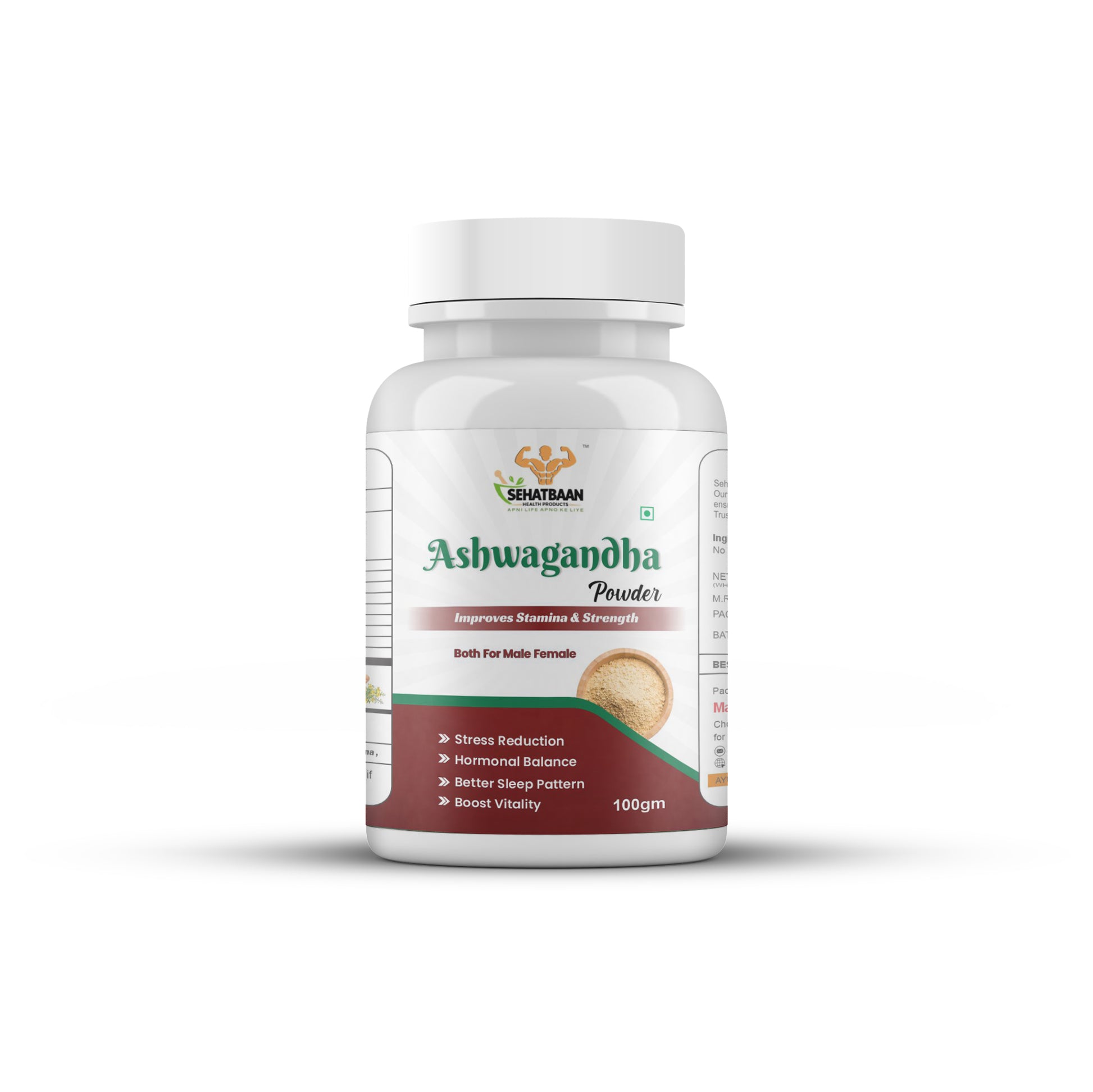 Ashwagandha Powder 100% Pure Herbal Supplement