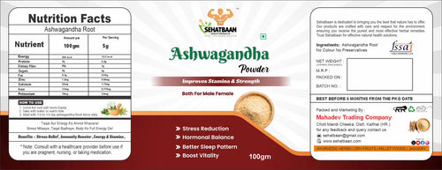 Ashwagandha Powder – Premium Quality, 100% Pure Herbal Supplement for Strength, Stamina, Stress Support & Wellness – Fine Powder for Traditional Use and Daily Health